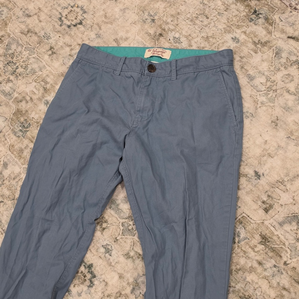 Original Penguin Mens Chino Pants 30x32 Slate Blue Straight Leg Cotton Twill